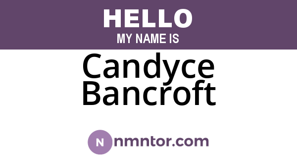 Candyce Bancroft