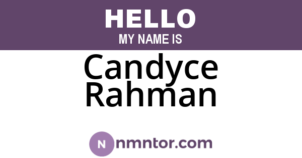Candyce Rahman
