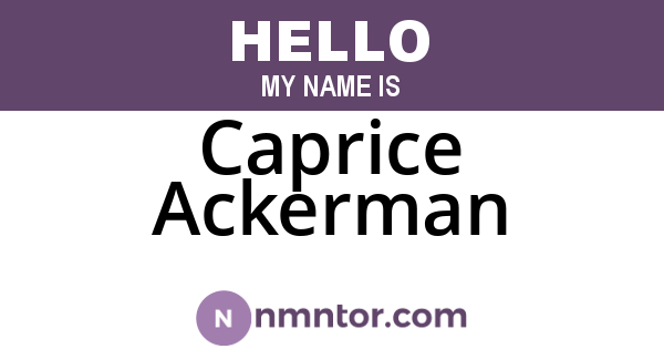 Caprice Ackerman