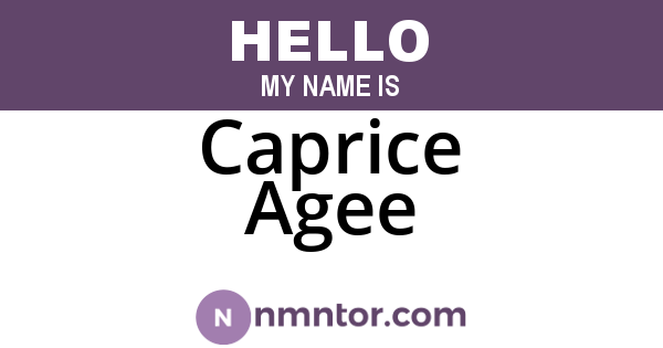 Caprice Agee