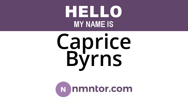 Caprice Byrns