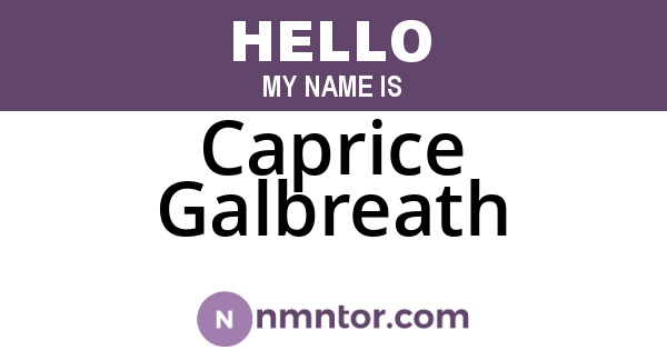 Caprice Galbreath