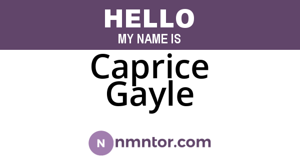 Caprice Gayle