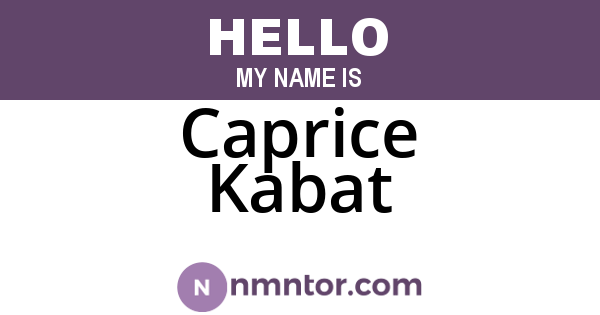 Caprice Kabat