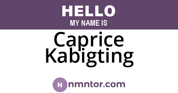 Caprice Kabigting