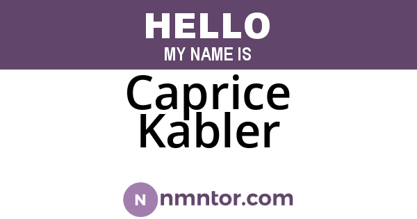 Caprice Kabler