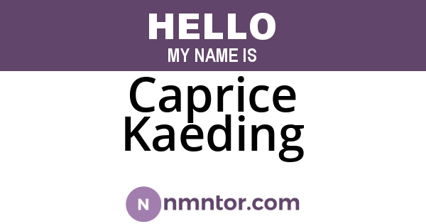 Caprice Kaeding