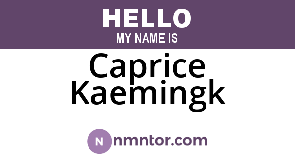 Caprice Kaemingk