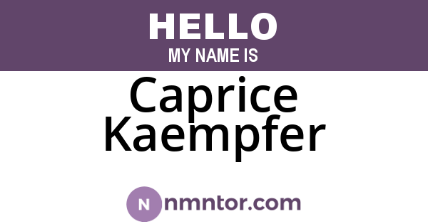 Caprice Kaempfer