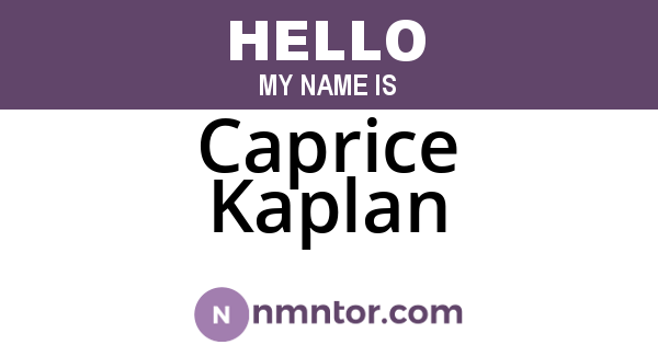 Caprice Kaplan