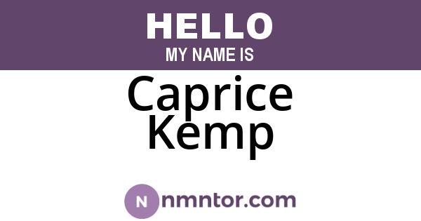 Caprice Kemp