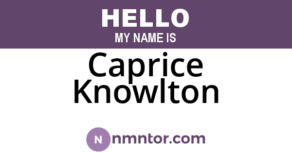 Caprice Knowlton