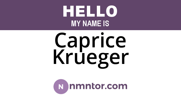 Caprice Krueger