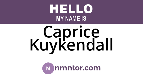 Caprice Kuykendall