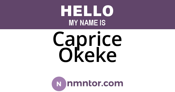 Caprice Okeke