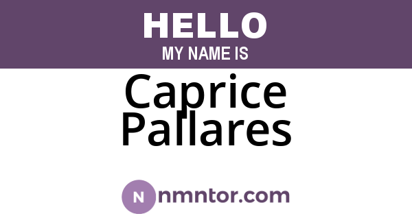 Caprice Pallares