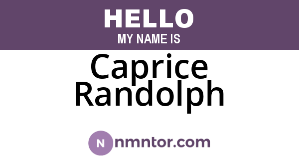 Caprice Randolph