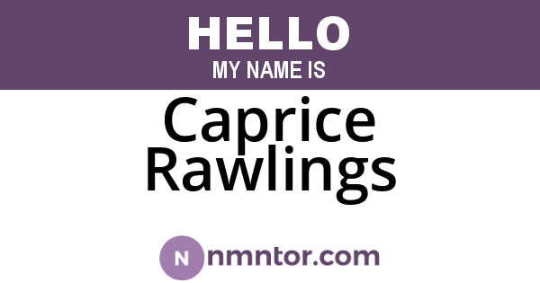Caprice Rawlings