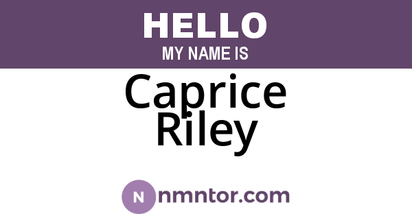 Caprice Riley