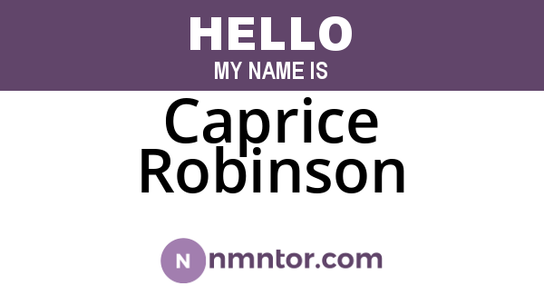 Caprice Robinson