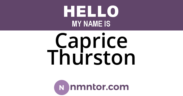 Caprice Thurston