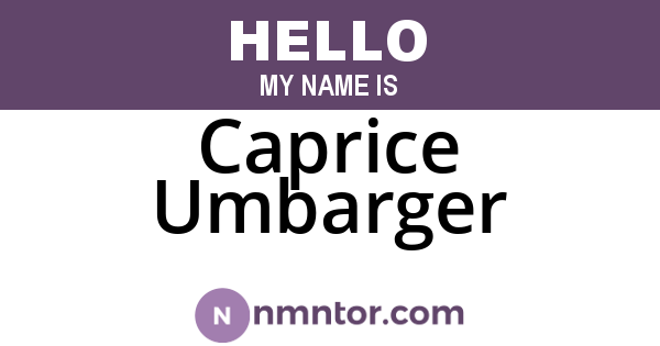 Caprice Umbarger
