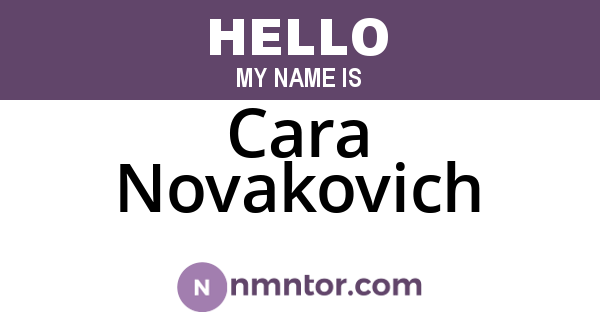 Cara Novakovich