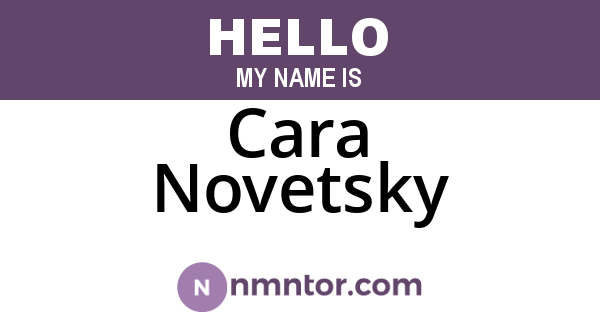 Cara Novetsky