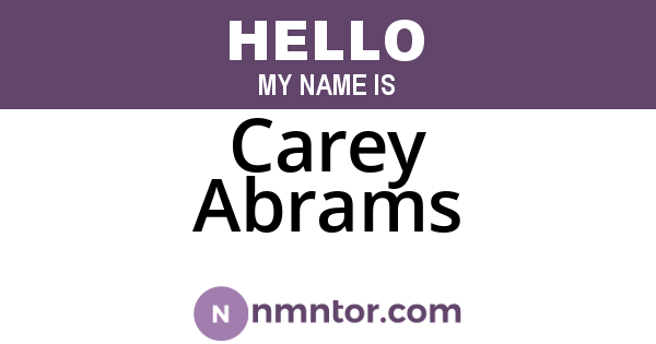 Carey Abrams