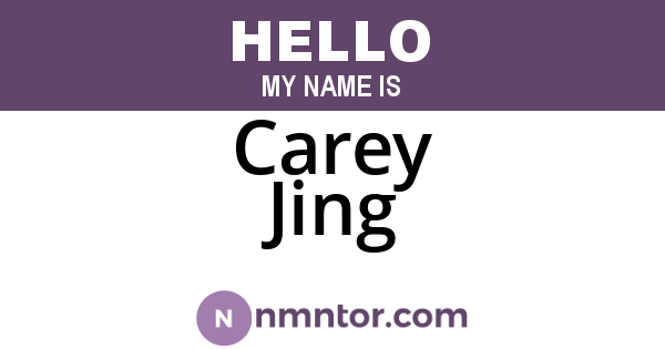 Carey Jing