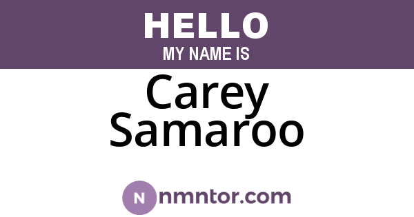 Carey Samaroo