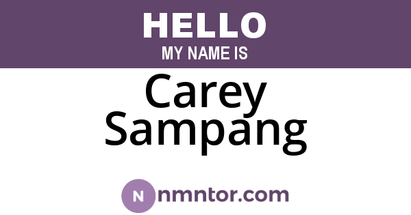 Carey Sampang