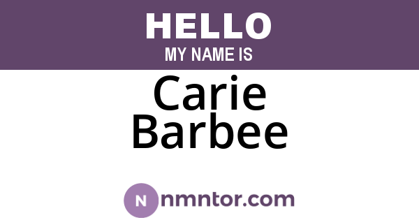 Carie Barbee