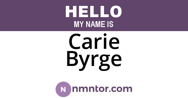 Carie Byrge