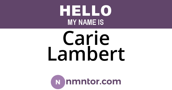 Carie Lambert