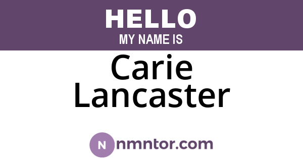 Carie Lancaster