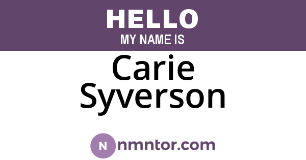 Carie Syverson