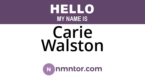 Carie Walston
