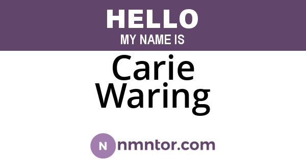 Carie Waring