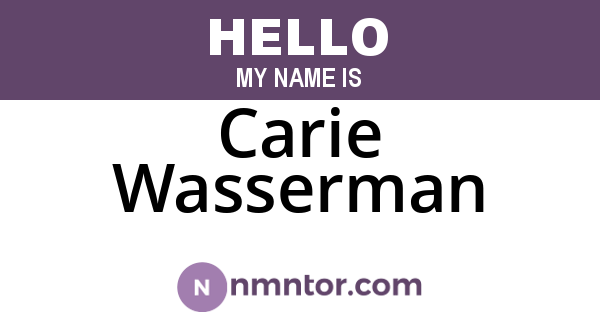 Carie Wasserman