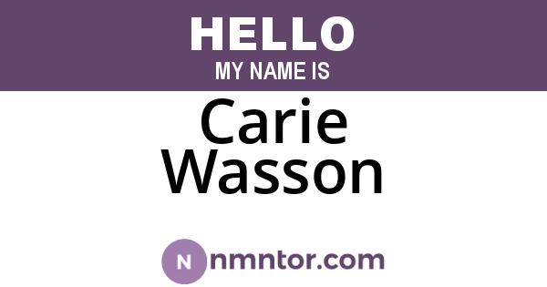 Carie Wasson