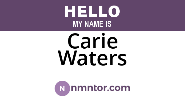 Carie Waters