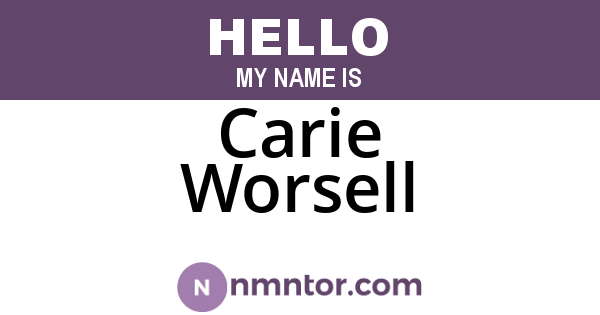 Carie Worsell