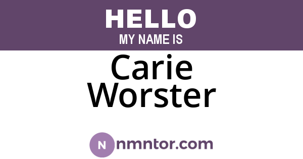 Carie Worster