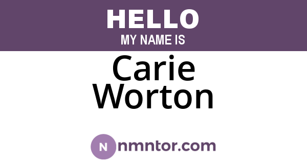 Carie Worton