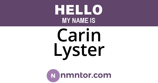 Carin Lyster