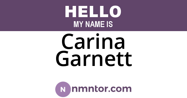 Carina Garnett