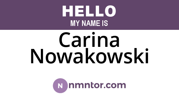 Carina Nowakowski