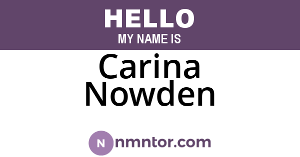 Carina Nowden