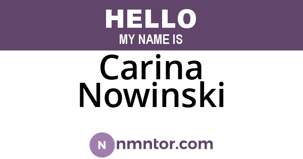 Carina Nowinski